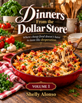 Dinners from the Dollar Store Volume 1 actual PDF cover featuring baked pasta