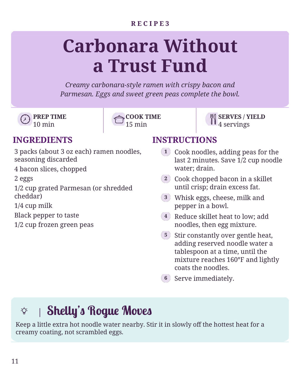 Ramen Gone Rogue Volume Two — Carbonara Without a Trust Fund — recipe page