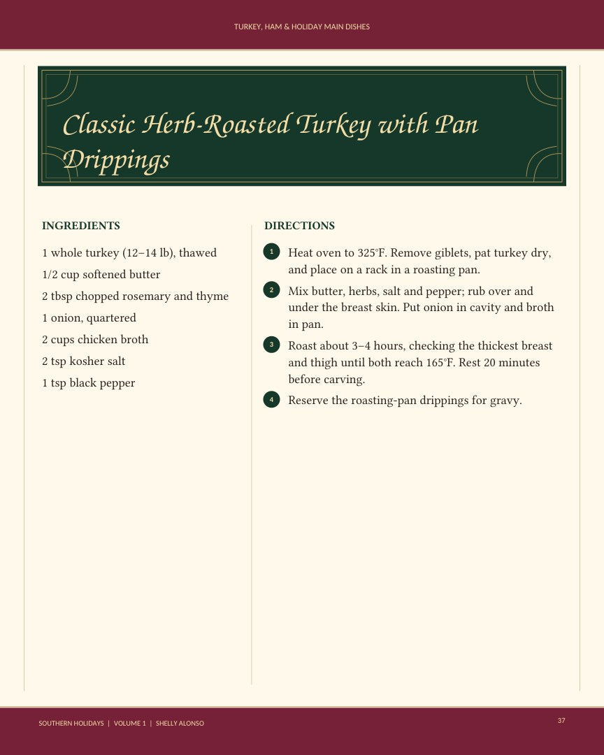 Southern Holidays, Volume 1: actual cookbook interior page 37