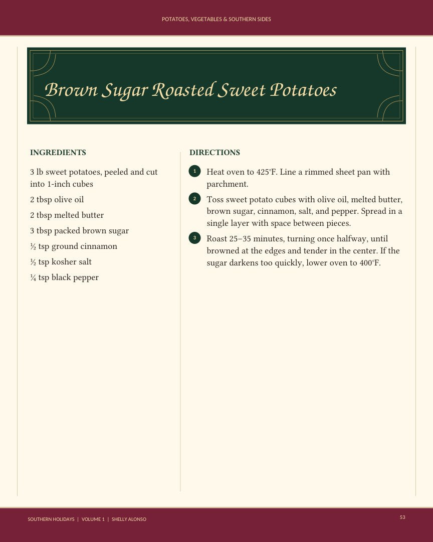 Southern Holidays, Volume 1: actual cookbook interior page 53